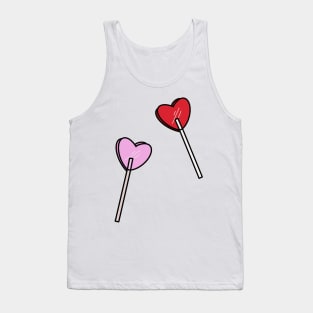 Red and Pink Heart Lollipop Set Tank Top